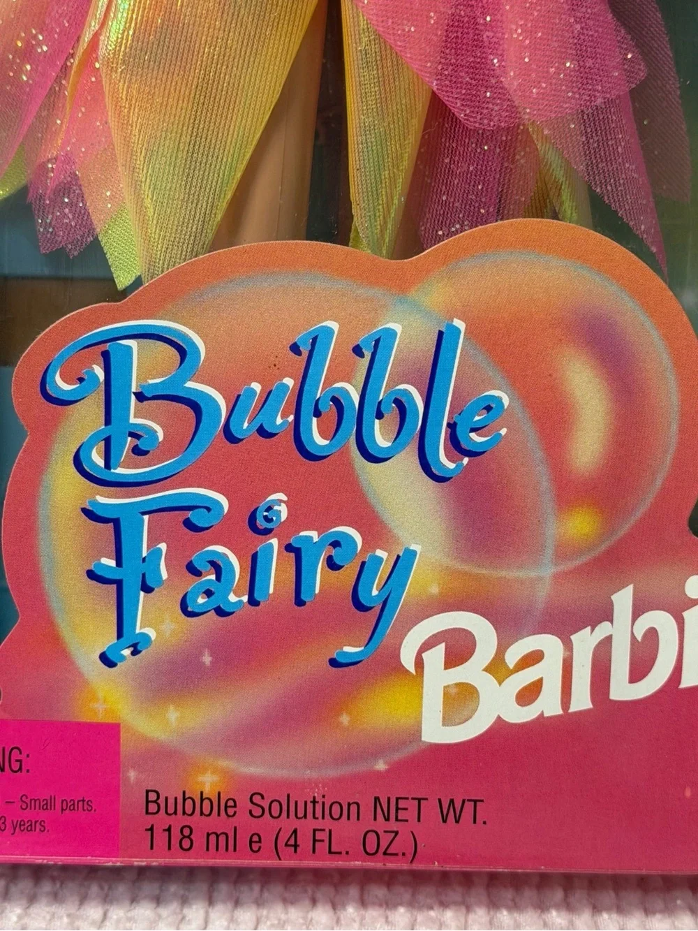 1998 Mattel Bubble Fairy Barbie Doll Spins Pull Cord Wand #22087